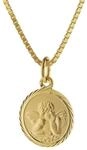 trendor Kinder Schutzengel Anh&auml;nger Gold 585 mit goldplattierter Kette