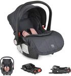 Moni Babyschale Trio Set mit Isofixbasis Royal, i-Size (40-87cm) Adapter rosa