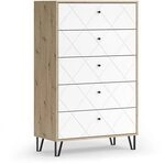 Vicco Kommode Nizza, Artisan-Eiche, 80.2 x 127.4 cm
