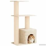 vidaXL Katzennbaum mit Sisal-Kratzs&auml;ulen Creme 133 cm