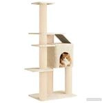 vidaXL Katzennbaum mit Sisal-Kratzs&auml;ulen Creme 183 cm