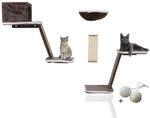 Silvio Design&reg; Achtteilige Katzen-Kletterwand mit Kratzbrett