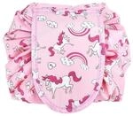 INTIRILIFE Kosmetiktasche in ROSA Weisse Pferde - 62 x 54 cm - Runder One Step