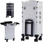 Arebos 4-in-1 Kosmetikkoffer | 4 F&auml;cher & 1 Schublade | Teleskop- und...