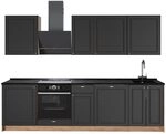 Vicco K&uuml;chenzeile Fame-Line, Anthrazit-Gold Landhaus/Eiche, 280 cm