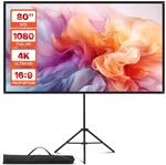 VEVOR Projektionsleinwand Stativleinwand (80 Zoll) mit 160&deg; Weitwinkel,