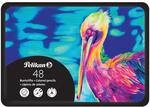 Pelikan Premium Buntstifte, sechseckige Holzstifte im Metall-Etui, 48 Farben