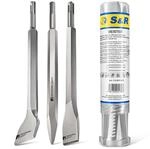 S&R Bohrhammer Mei&szlig;el-Set SDS-plus, 3-teilig, robust und hitzegeh&auml;rtet &ndash;