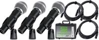 Pronomic DM-58-C Vocal Mikrofon 3er Set mit XLR-Kabel, Ein-/Aus-Schalter