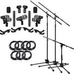 Pronomic DMS-7 Drum Schlagzeugmikrofon Set - 5 dynamische Mikrofone - 2x
