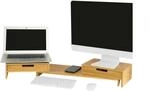 SoBuy Monitorerh&ouml;hung f&uuml;r 2 Monitore 60-108x11x22 cm