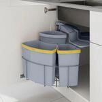 [en.casa] Einbau-M&uuml;lleimer K&uuml;che Kollby M&uuml;lltrennsystem 3fach f&uuml;r...