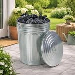 Mojawo 58L Oskartonne Aschetonne mit Deckel Ascheeimer Metalltonne Abfalltonne