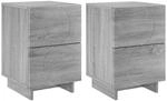 vidaXL Nachttisch 2 STK. Sonoma-Grau 33,5 x 34,5 x 50 cm Holzwerkstoff