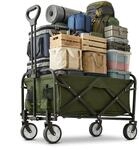 Relaxdays Bollerwagen, faltbar, 100 kg, Teleskopgriff, Oxford-Gewebe, Transportwagen
