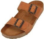 HAFLINGER Bio Andrea Leder Pantolette Sandale Braun (Country Karamell 1653), Gr...