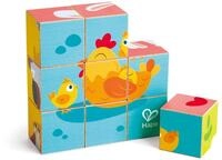 Hape Bauernhoftiere-Blockpuzzle - W&uuml;rfelpuzzle &ndash; 6-in-1 Puzzle mit 9