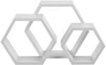 [en.casa] Stylisches Wandregal in Wabenform 3-teilig wei&szlig; matt im Retro-Design