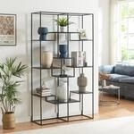 [en.casa] B&uuml;cherregal R&aring;de offener B&uuml;cherschrank 180 x 100 x 35 cm Wohnzimmer
