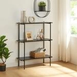 [en.casa] Regal Samnanger Metallregal mit 3 Ablagen Schwarz Standregal...
