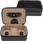 Windrose Schmuckdose beluga/schwarz (Leder)
