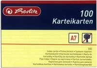 Herlitz 1150507 Karteikarten A5, Wei&szlig;, Gelb, A7 / 800 Karten, 100 St&uuml;ck