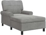 vidaXL Lounge-Liege mit Kissen Hellgrau 91 x 157 x 91 cm Samt
