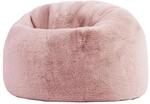 Icon Kingston Kunstfell Flauschig Sitzsack Kinder mit F&uuml;llung, Rosa