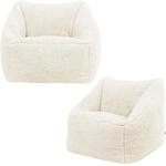 Icon Natalia Sitzsack Kinder Sessel mit F&uuml;llung, 2er Pack, Creme