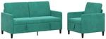 vidaXL Sofa Set mit Stauraum 2 STK. T&uuml;rkis Polyester