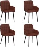 vidaXL Esszimmerst&uuml;hle 4 STK. Kunstleder Gl&auml;nzendes Braun