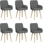 vidaXL Esszimmerst&uuml;hle 6 STK. Stoff Dunkelgrau 56,5 x 50 x 87,5 cm