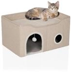 hjh LIVING Faltbares Katzenhaus Indoor, 62x41x33 cm PAWY EB Katzenh&ouml;hle mit