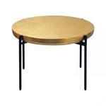 Wohnling Couchtisch Rund 63x63x41 cm Aluminium Gold Orientalisch