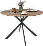 HOMCOM Esstisch f&uuml;r 4 Personen im Industriestil, &Oslash; 120 cm, Dunkelbraun