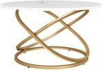 Vicco Couchtisch Calgary, Wei&szlig;/Gold, 79.5 x 46 cm