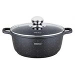 Marmor T&ouml;pf Kochtopf 6.5L 28cm mit Glasdeckel Marmorbeschichtung KINGHOFF...