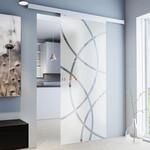 inova Glas-Schiebet&uuml;r Komplettset 755 x 2035 mm Kreis Design 8 mm ESG Alu