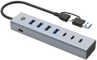 Conceptronic HUBBIES20G 7-Port USB 3.2 Gen 1 Hub, 5Gbps, USB-C x 3, USB-A x 4