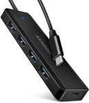 AXAGON HUE-C1C Superspeed USB-C Travel Hub, 4X USB 3.0-20cm, schwarz