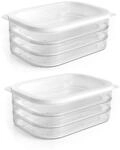 HAC24 8tlg. Aufschnittboxen Set K&uuml;hlschrank mit Deckel 6 Lagen 6 x 550 ml Wurst