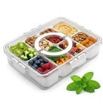 Spetebo Kunststoff Snackbox mit 8 Schalen und Deckel mit Griff - 31 x 24 cm