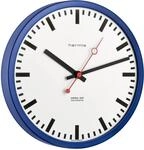 Hermle Bahnhofsuhr 30471-Q72100 Quarz, Blau, &Oslash; 30cm x 5cm