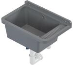 QLS Ausgussbecken 50,8x33,8 cm mit Siphon und Monatgeset Polypropylen Grau