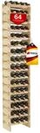 Weinregal NAVARRA aus Holz HxBxT 219x46x28cm, 64 Flaschen auf 16 Ebenen | Natur