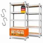 ALBATROS SR2S Schwerlastregal 2er Set | 180x90x40cm, 875kg, 5 Ablagen