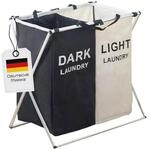 W&auml;schesammler faltbar W&auml;schesortierer W&auml;schekorb W&auml;sche Box 2 F&auml;cher...