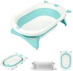 Kikkaboo faltbare Babybadewanne Foldy Wasserablauf leicht zu reinigen ab Geburt,