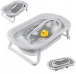 Relaxdays Babybadewanne faltbar, mit Einsatz, Babywanne, wei&szlig;/grau
