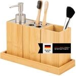 bremermann Badezimmer-Set 4-TLG., Bambus, Badezimmer-Zubeh&ouml;r-Set mit Ablage